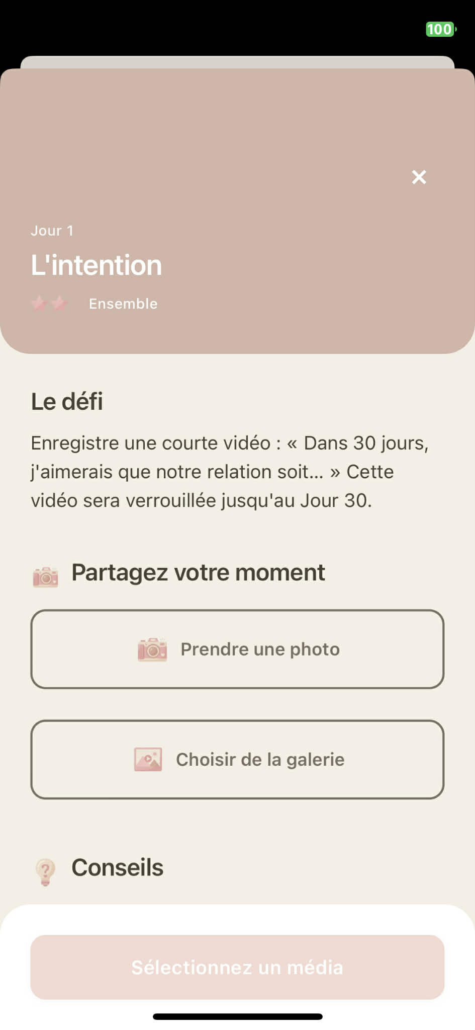 Détail d'un défi Nous Deux